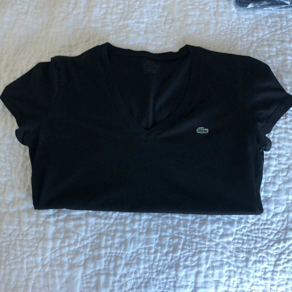 Lacoste Black V Neck T-shirt